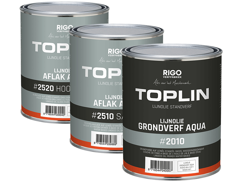Aquamarijn Rigo Toplin standverf op lijnolie basis